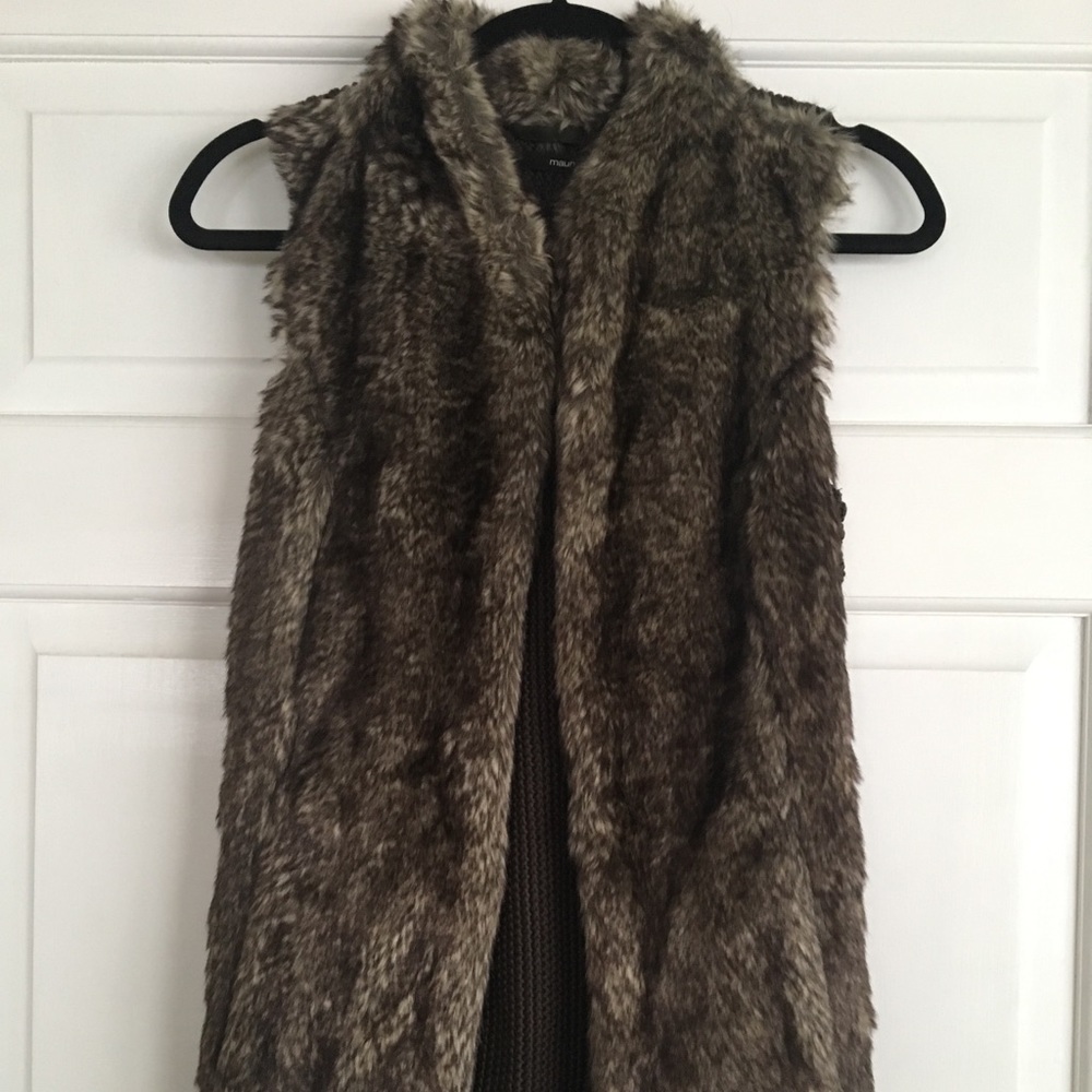 Faux Fur Sweater Back Vest